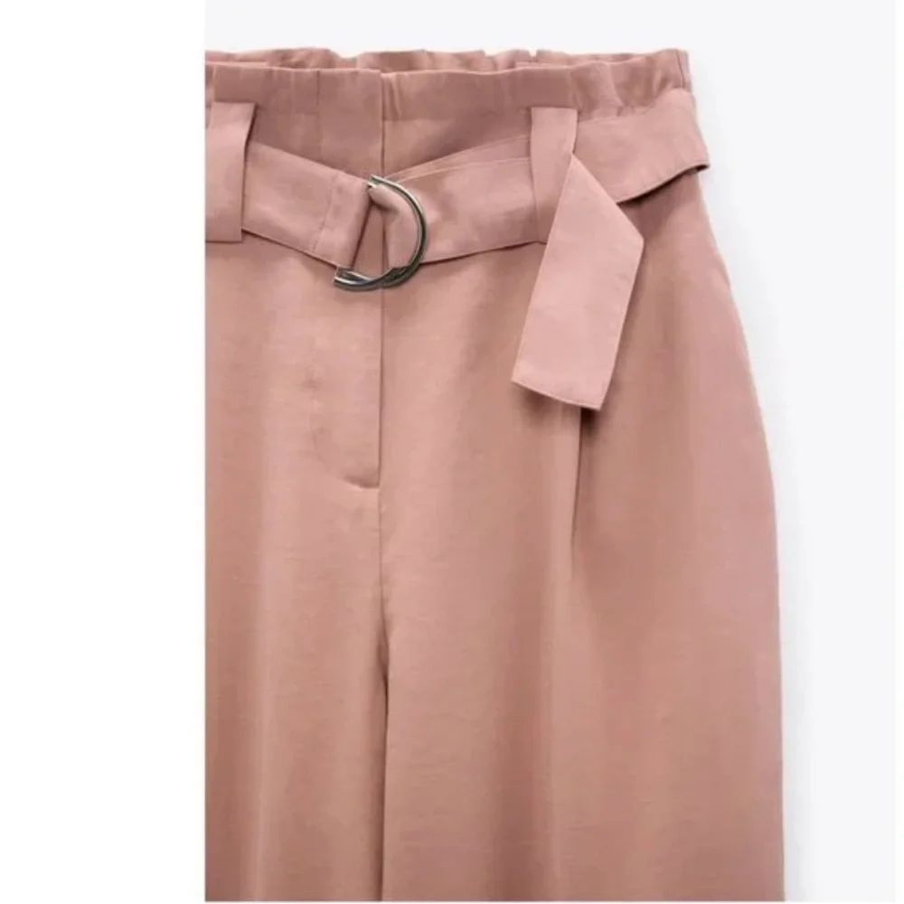 NWOT ZARA HIGH WAIST TROUSERS CULOTTES WITH BELT - Picture 7 of 16